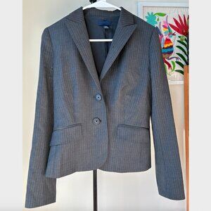 J. Crew Gray Pinstriped Blazer in Super 120's Wool - Size 4